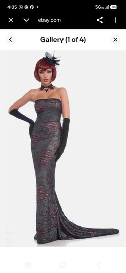 Gothic Diva Vampiress Goth Vampire Fancy Dress Up Halloween Sexy Adult Costume