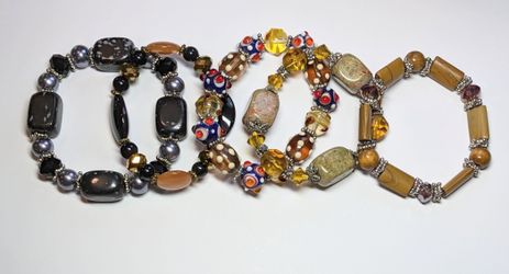 Gemstone Stackable Stretch Bracelets, Pack Of 17