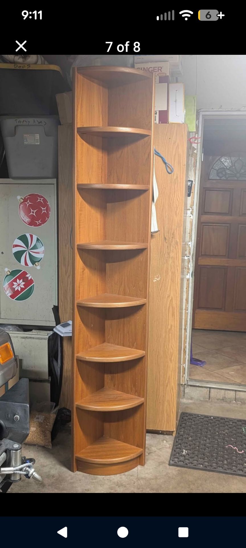 Danish Modern Teak Corner Shelf Cabinet