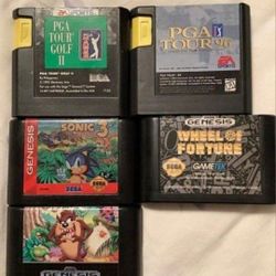 Vintage Sega Genesis Game Cartridges
