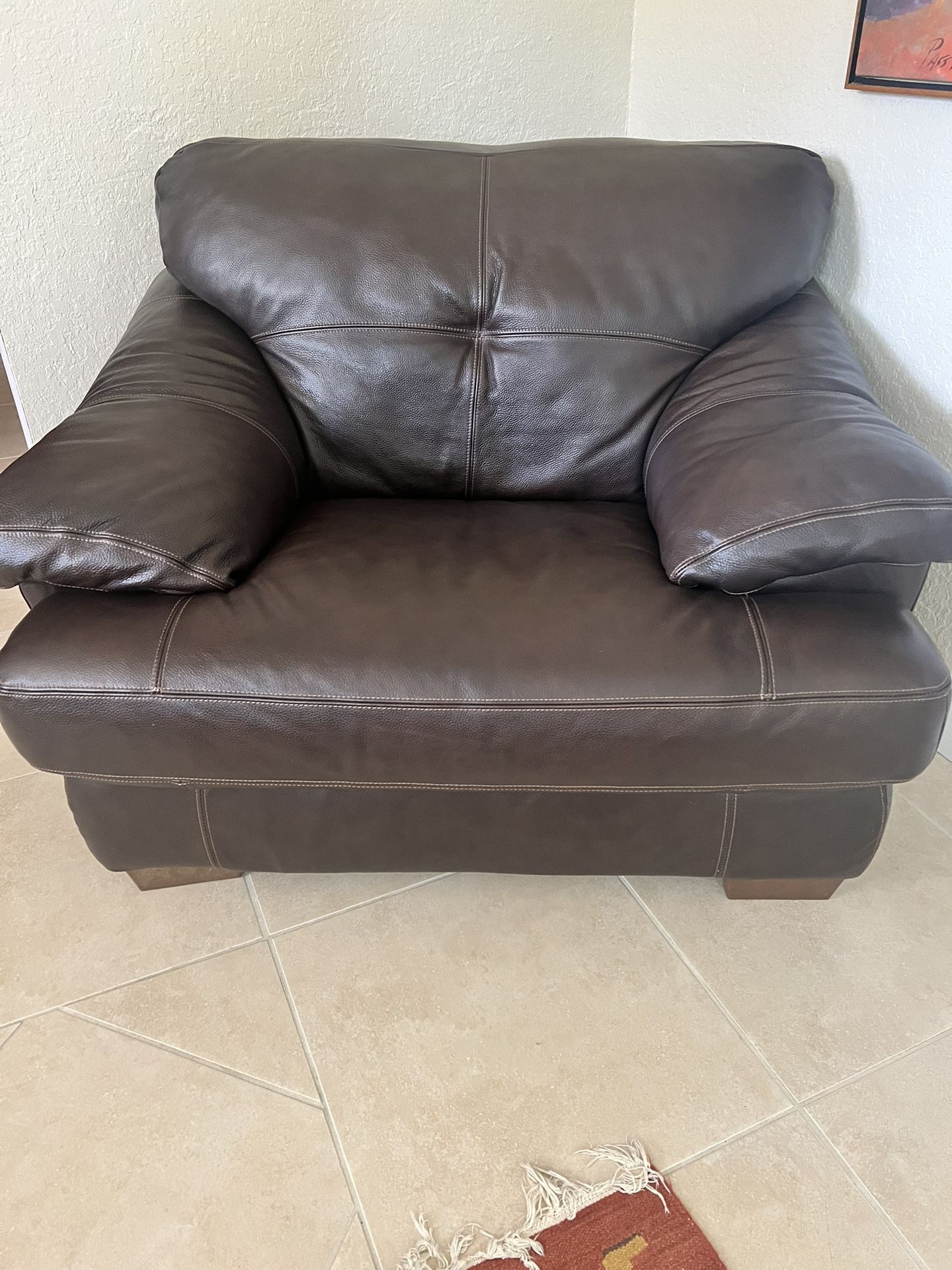 Oversized Genuine Leather Chair