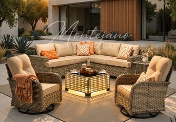 Patio furniture set with swivel chairs