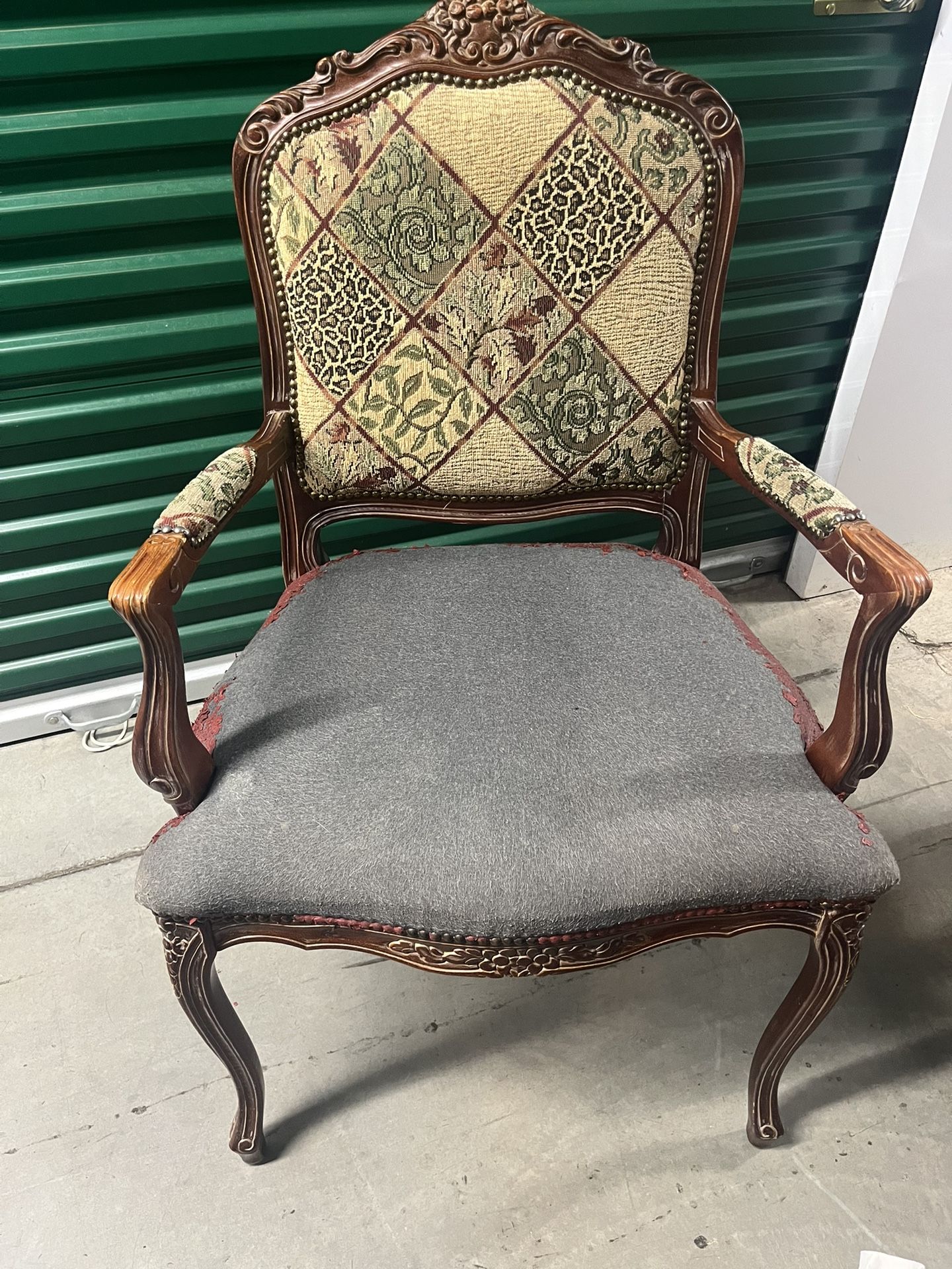 The beautiful antique armchair