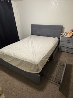 Queen bed frame n mattress