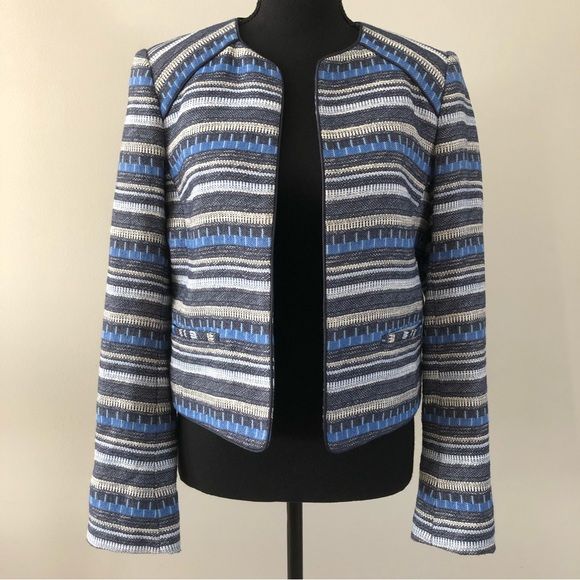 Womens RWCO Striped Cropped Blazer size 8