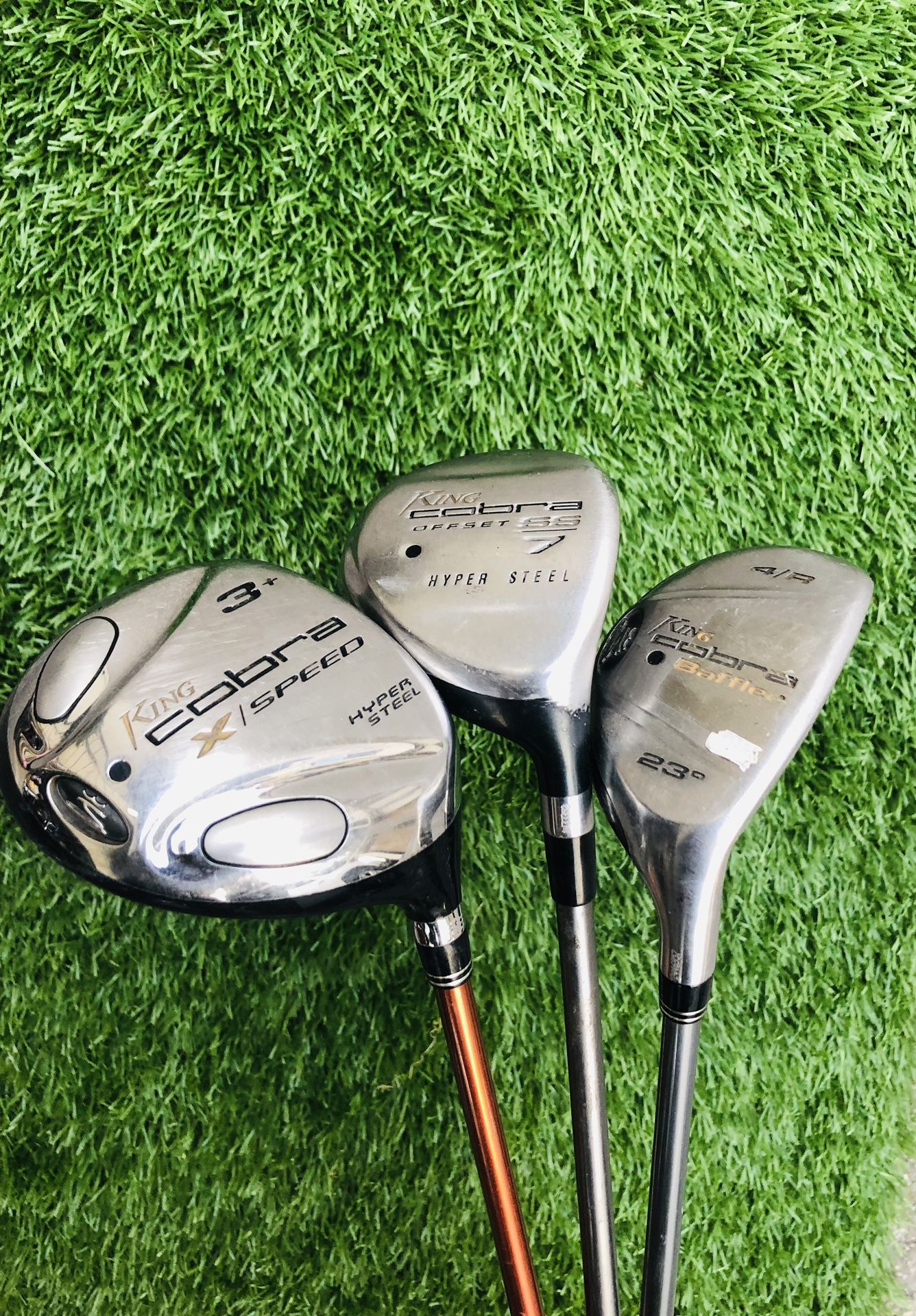 King Cobra 3+ Fairway Wood, 7 Fairway Wood and 4 Hybrid with Graphite Shafts