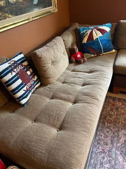 Arhaus Sectional Sofa – Good Condition, Beige Fabric – Elyria, OH