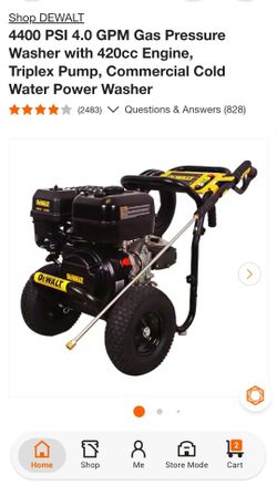 DEWALT 4400 PSI 4.0 GPM Gas Pressure Washer with 420cc Engine, Triplex Pump, Commercial Cold Water Power Washer
