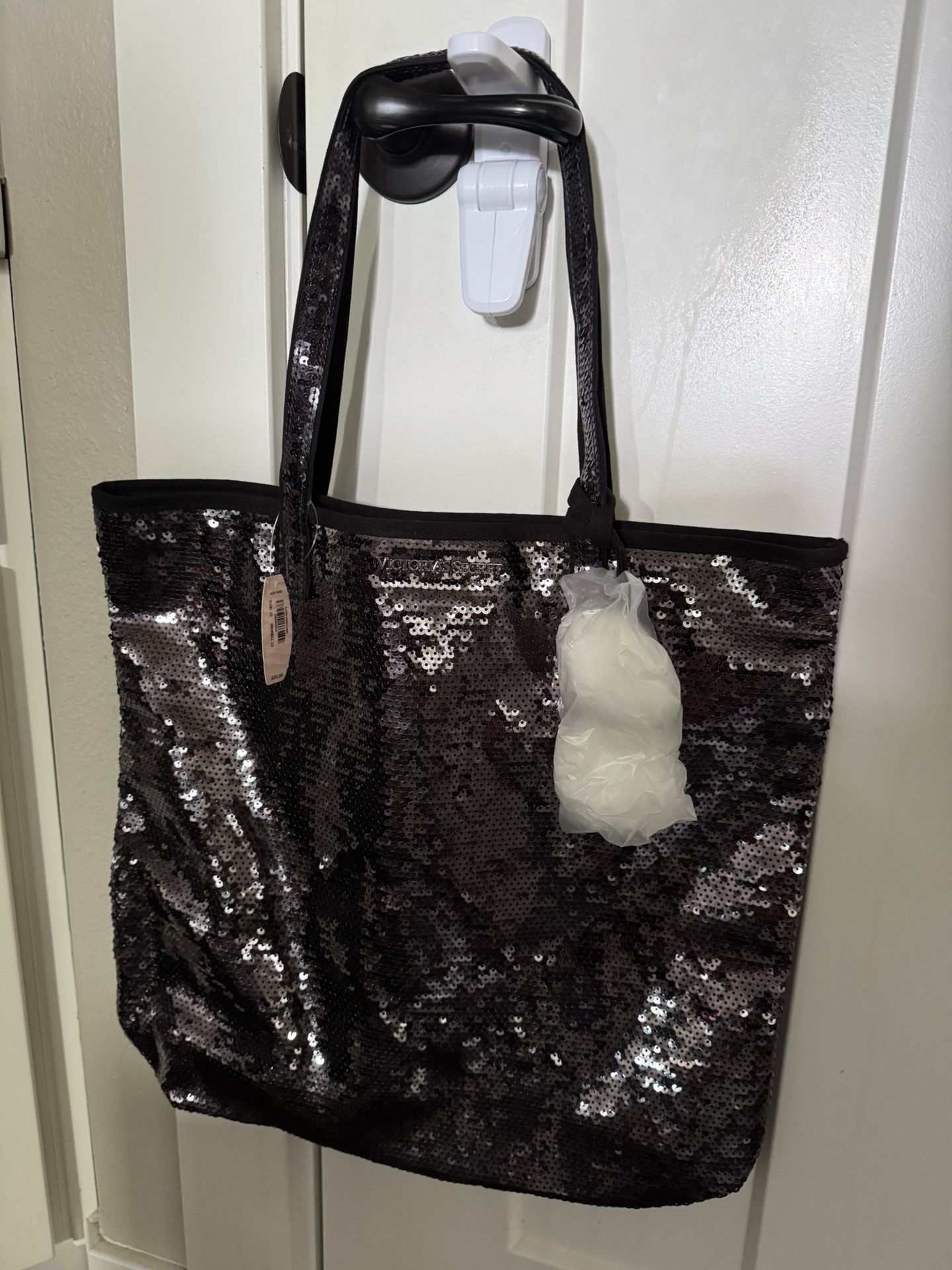 Victoria’s Secret Black Sequin Tote Bag NEW