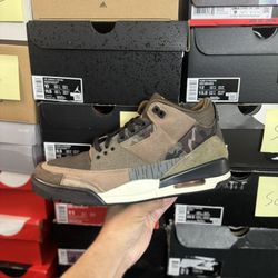Jordan Patchwork Camo 3s size 9.5 USED But Clean