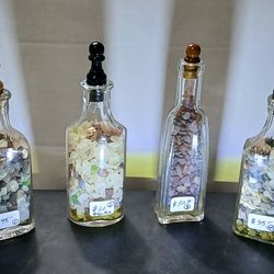 Ocean Sea Glass In Vintage Medicine Bottle