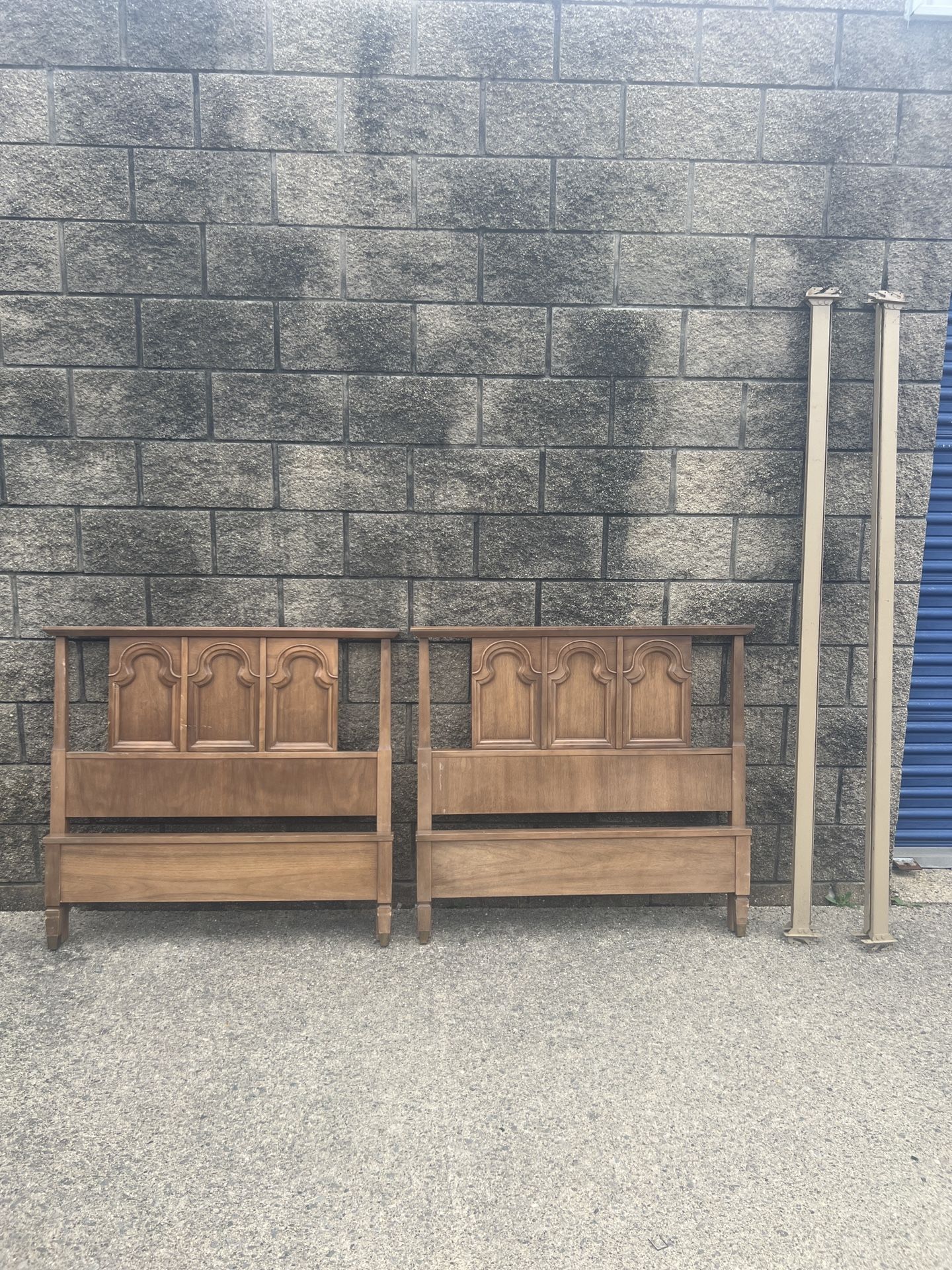 RARE matching mid century TWIN bed sets 