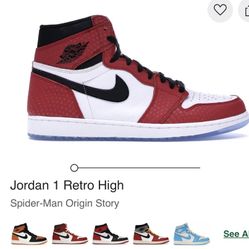 Jordan 1 Spider-Man Origin Story (Sz9.5m)