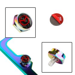 Brand New 4PCS Mazda Racing Car License Plate Carbon Screw Bolt Cap Cover Screw Bolt