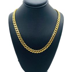 10K Yellow Gold Hollow Curb Chain - 22" - 16.9g (Polished)