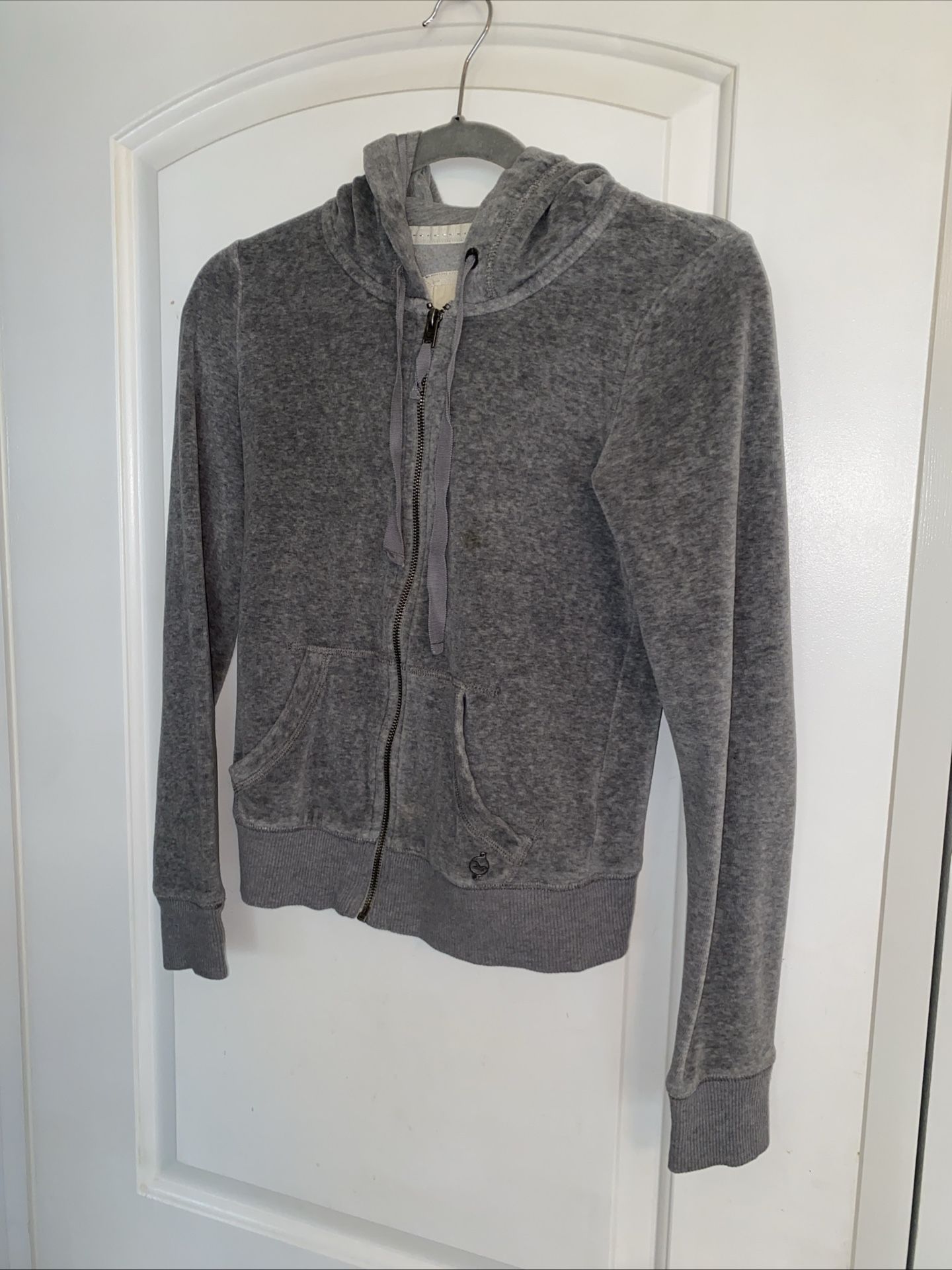 HOLLISTER Hoodie XS Grey Womens Regular Hooded Sweatshirt Full Zip