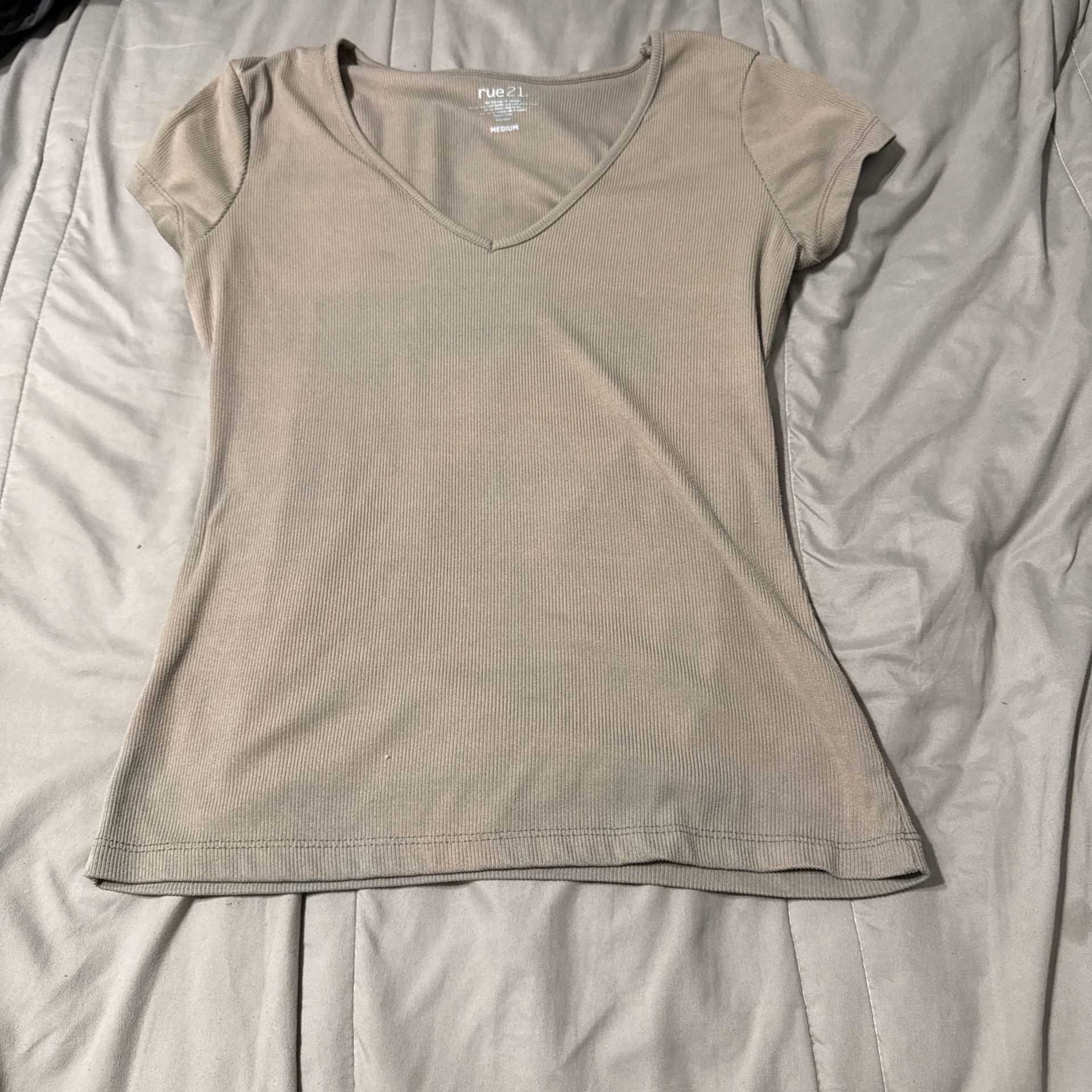 Gray V Neck Shirt