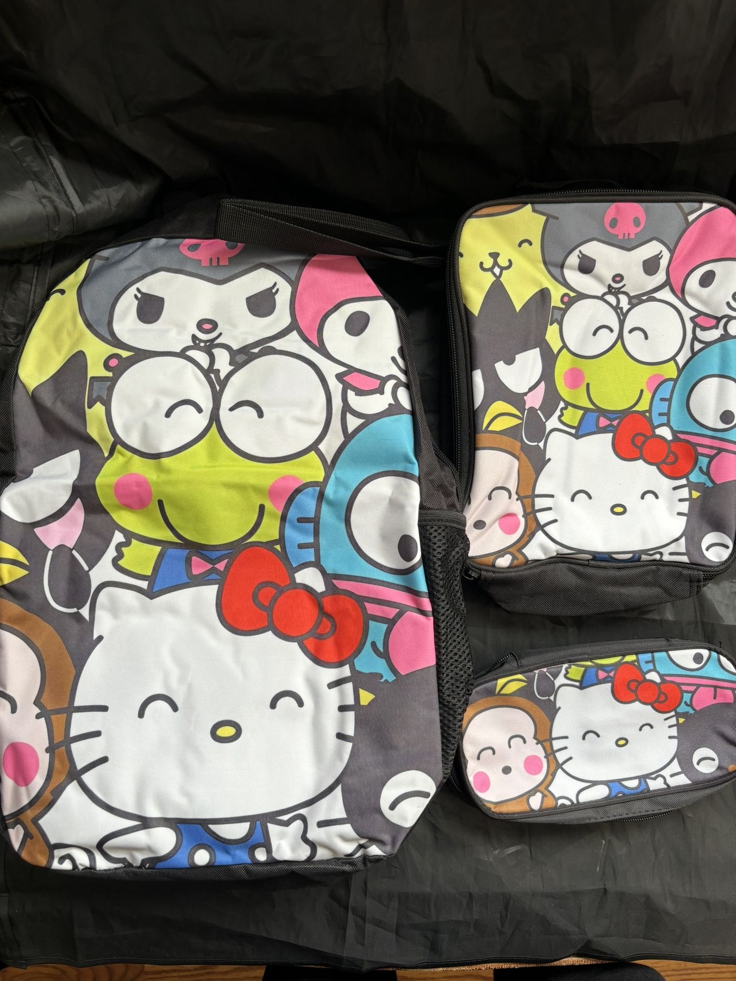 hello kitty back pack lunch back and pencil case 2 styles
