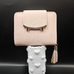 Pink Cat Ears Wallet with Gold Accents