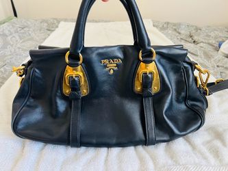 Prada Milano Black Leather Handbag used