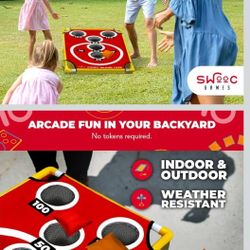 Coney Island Toss - Boardwalk Style Cornhole Game with 15+ Games - Portable