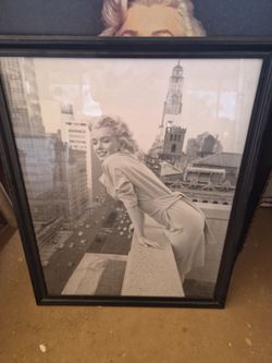 AI Overview    +4                  This framed black-and-white photograph by Ed Feingersh depicts Marilyn Monroe on the rooftop of the Ambassador Hote