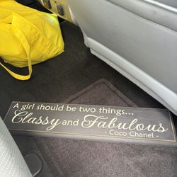 DECORATIVE WOOD “ COCO CHANEL “  PAQUE - 24”w x  6”  - REDUCED PRICE FOR FAST SALE 🙌👍 XLNT . CONDITION. !!!