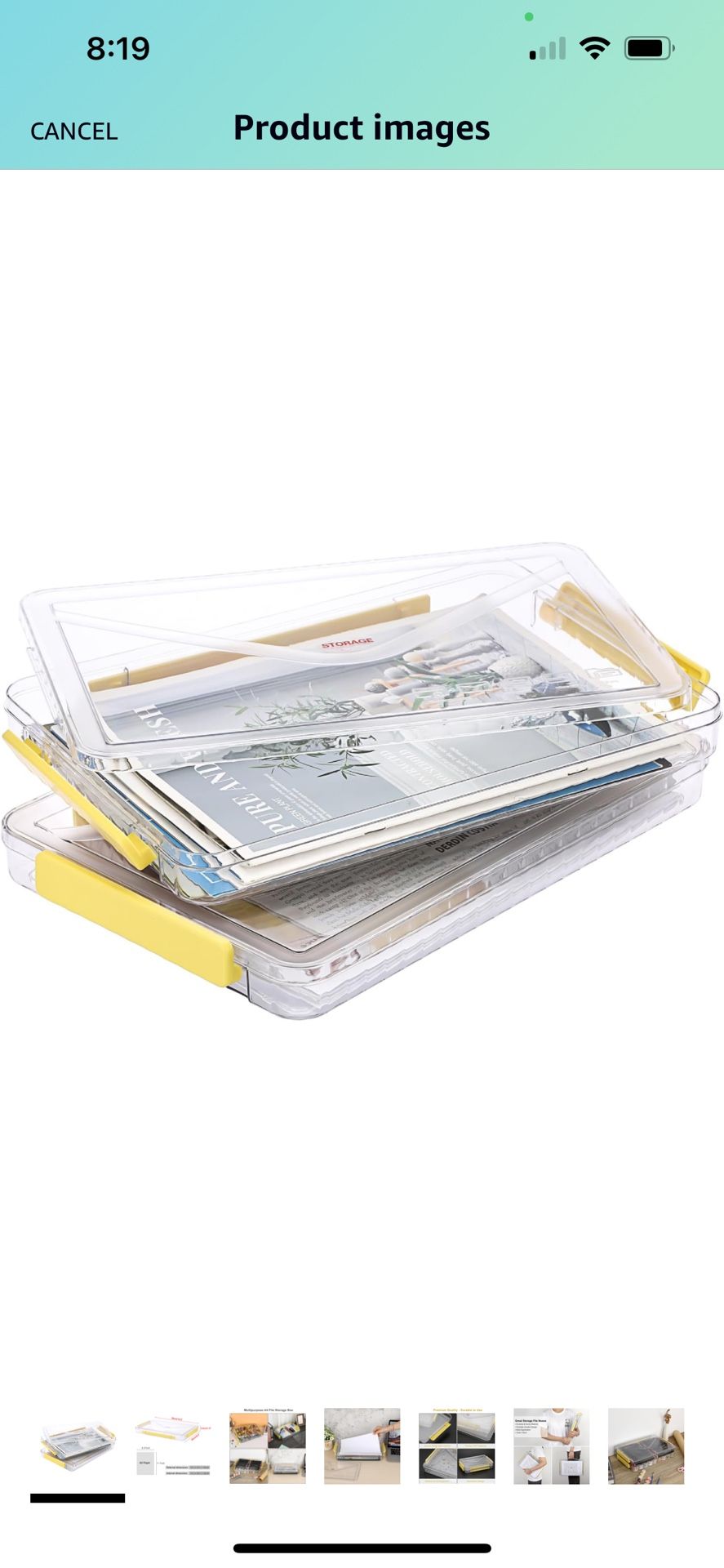 2 Pack Clear Plastic File Storage Boxes with Latching Lids Stackable File Protector Case
