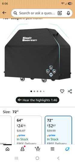 72" like new BBQ or smoker cover and many more items posted here