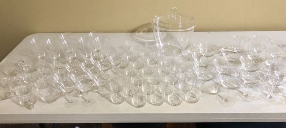 Ferdinand von Poschinger Fine Crystal White Red and Punch Bowl Set