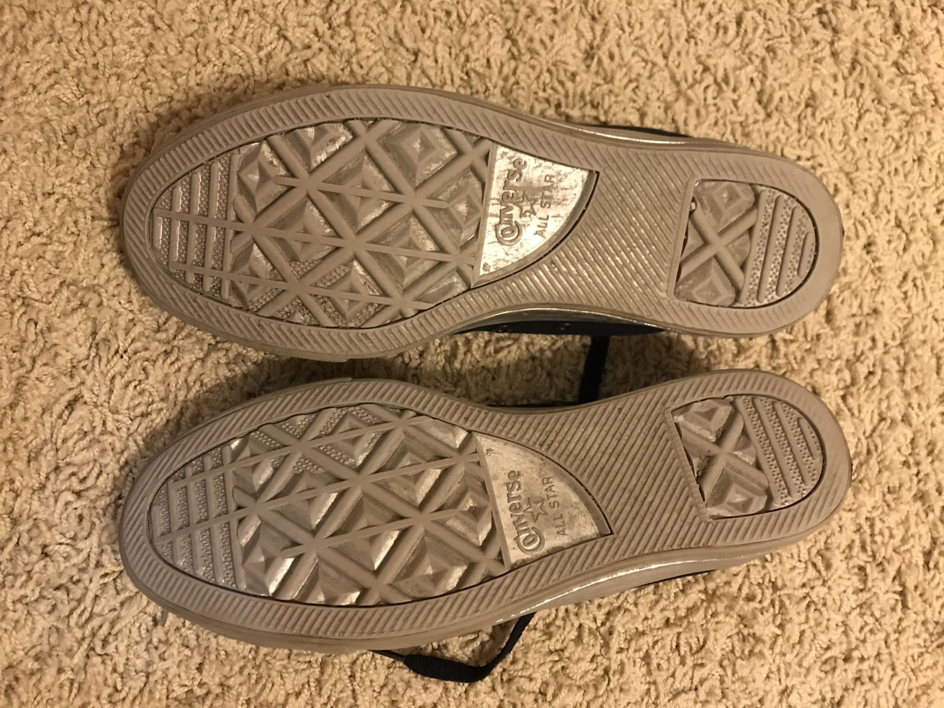 Black Converse with silver rubber