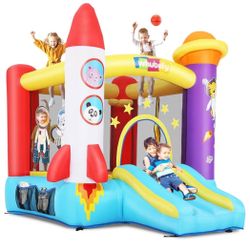 Brand New In The Box- Whubefy Bounce House for Kids 3-6 (Space Rocket Castle with Blower)