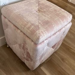 Blush Pink Velvet Storage Ottoman