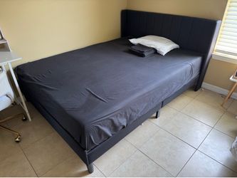 Queen bed mattes and bed frame