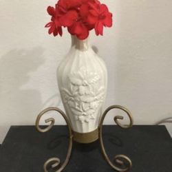 Beautiful porcelain vase with stand