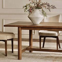 NEW IN-BOX, Free Delivery, Solid Pine Wood Rectangular Dining Table Rustic Brown (Retail $1,399+tax)