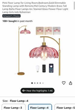 Flor lamp pink and gold $$50