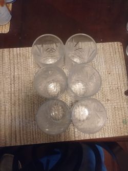 Set of 6 Cut Crystal Whiskey Glasses