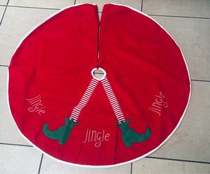 Red Jingle Elf Christmas Tree Skirt