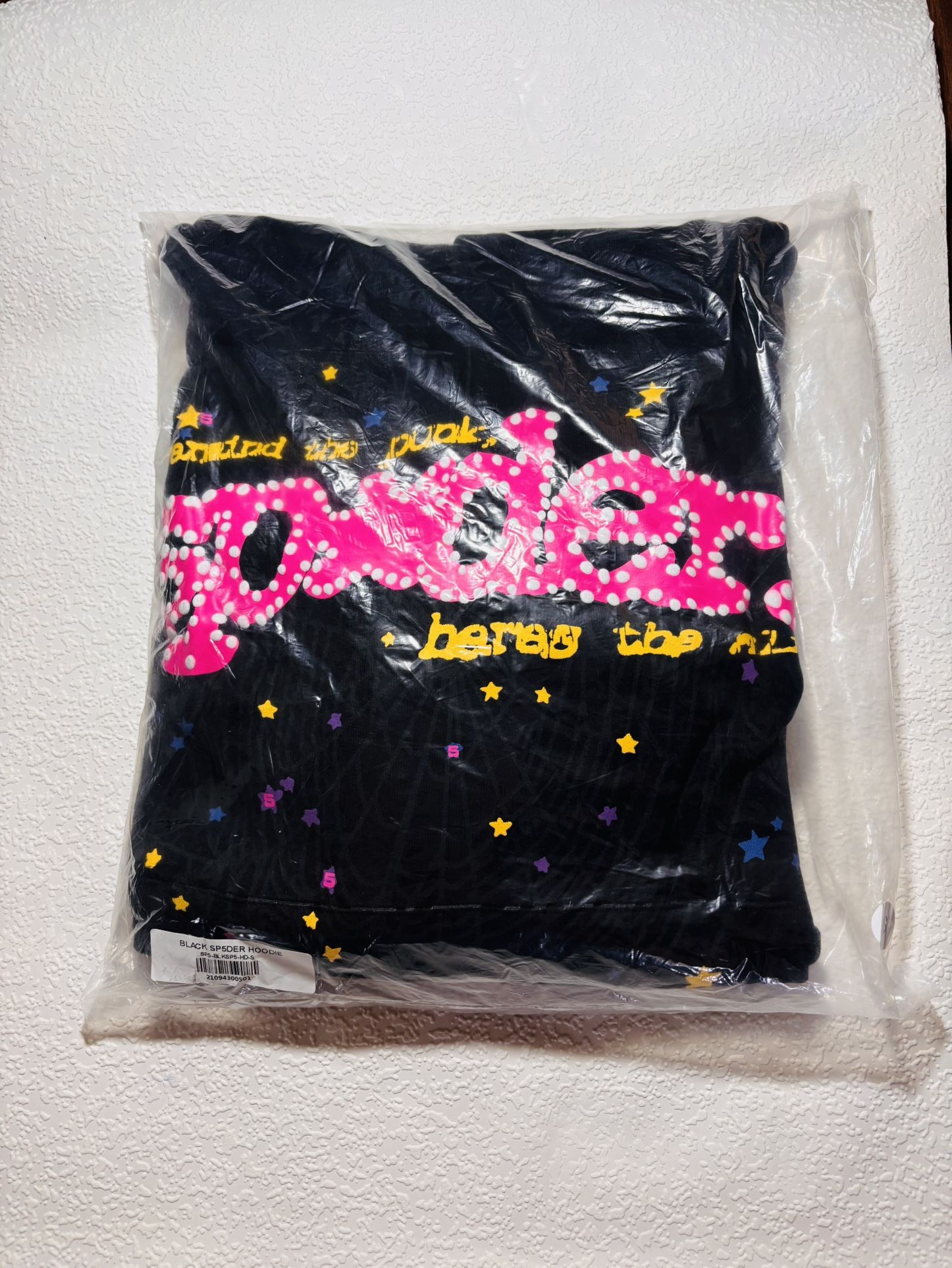 Sp5der Hoodie Black / Pink Stars (Medium) – Brand New Sealed