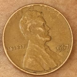 1967 Lincoln Penny No Mint Mark With Errors