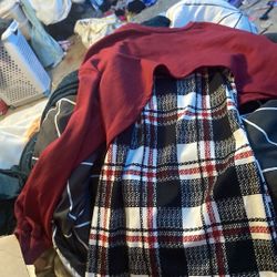 plaid family gathering dress with cover up size small