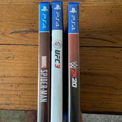 PS4 Games - Spider Man (GOY), UFC 3, WWE 2K20