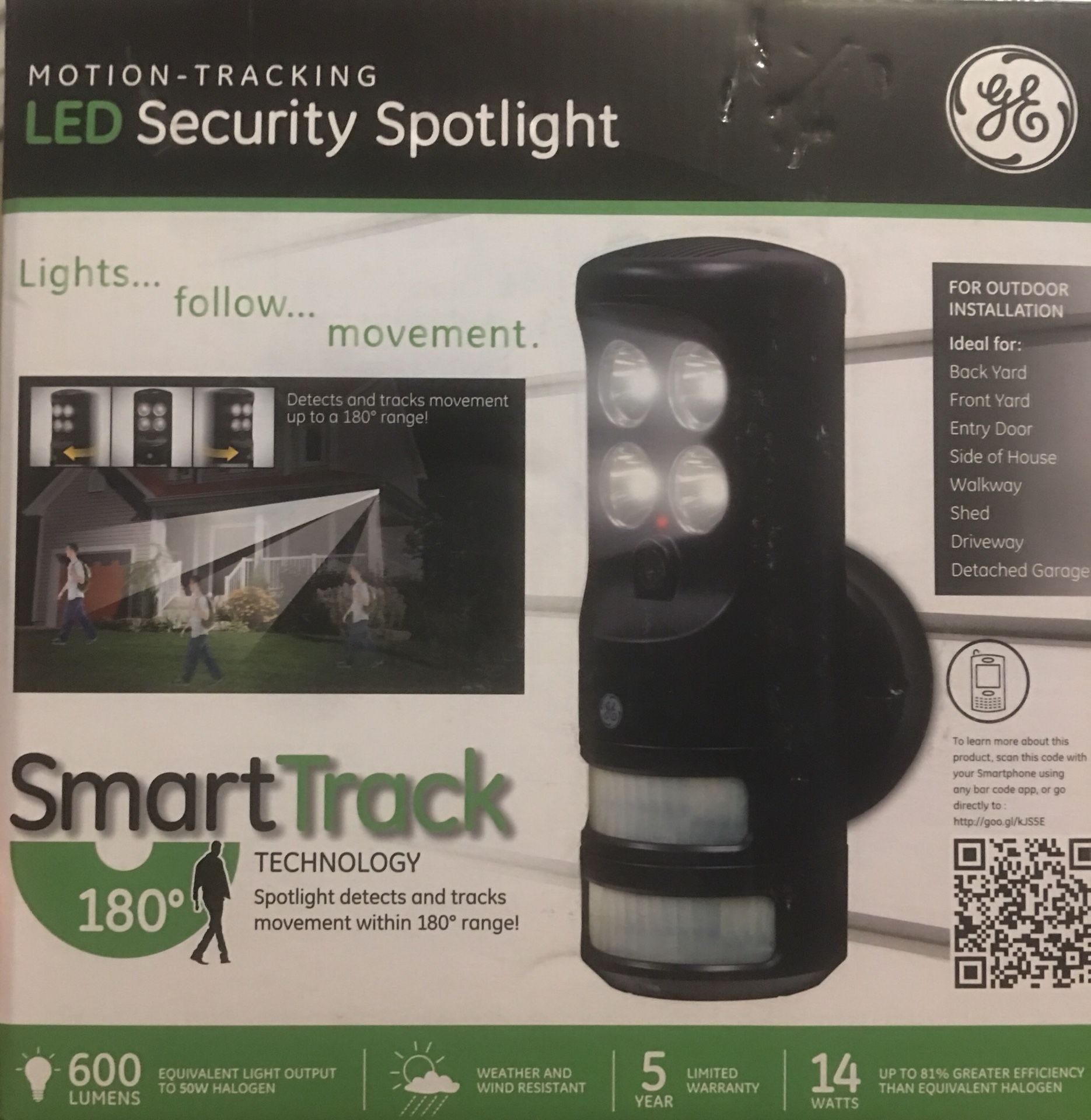 GE LED Security Spotlight Motion Tracking