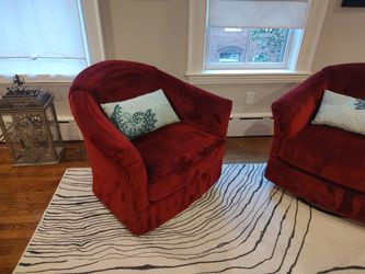 Red velvet rocker swivel chairs
