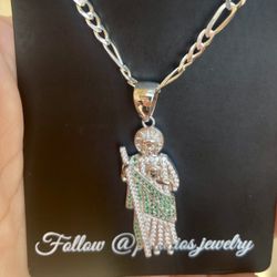 24” Fígaro Chain / San Judas Pendant Silver 925