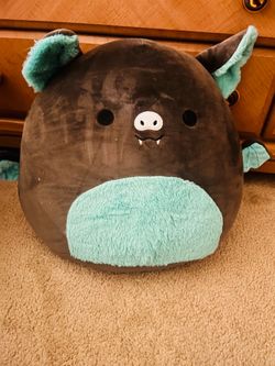 Squishmallows 16" Aldous the Black and Teal Bat Squishmallow Plush 2024