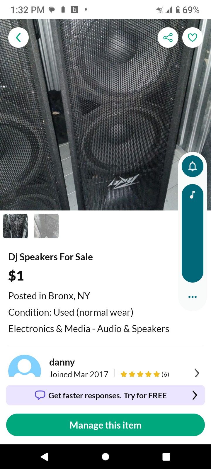 Pair of Peavey Pv215
