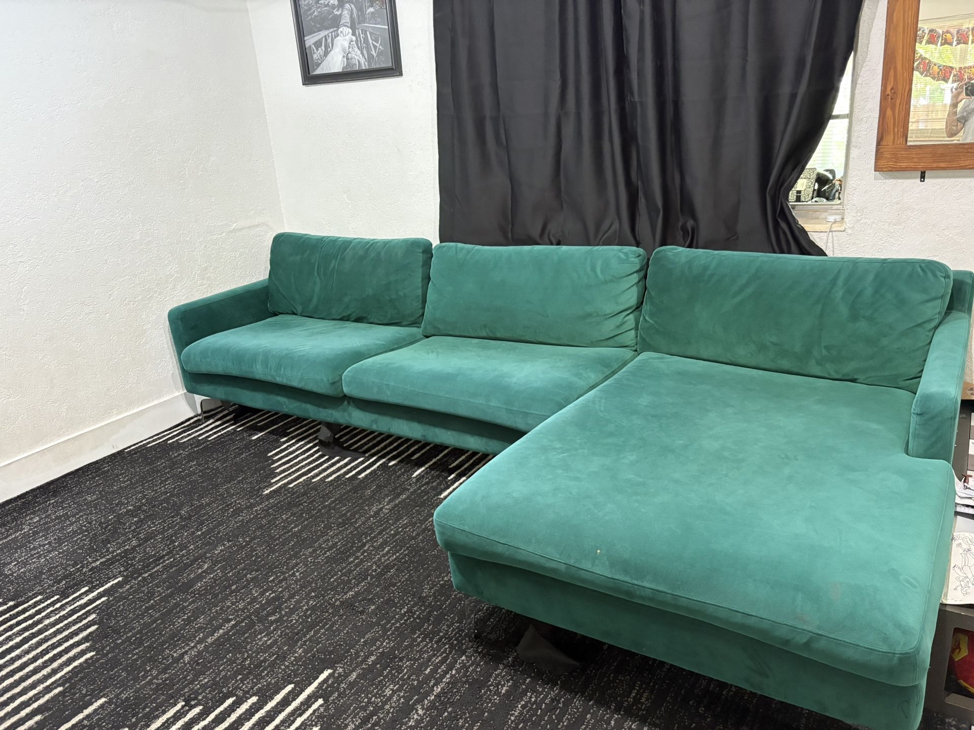 Emerald Green Sectional Couch