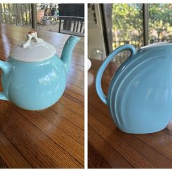 Porcelain Covered Teapot & Pitcher Hall, Light Blue MCM, 2 Cup)